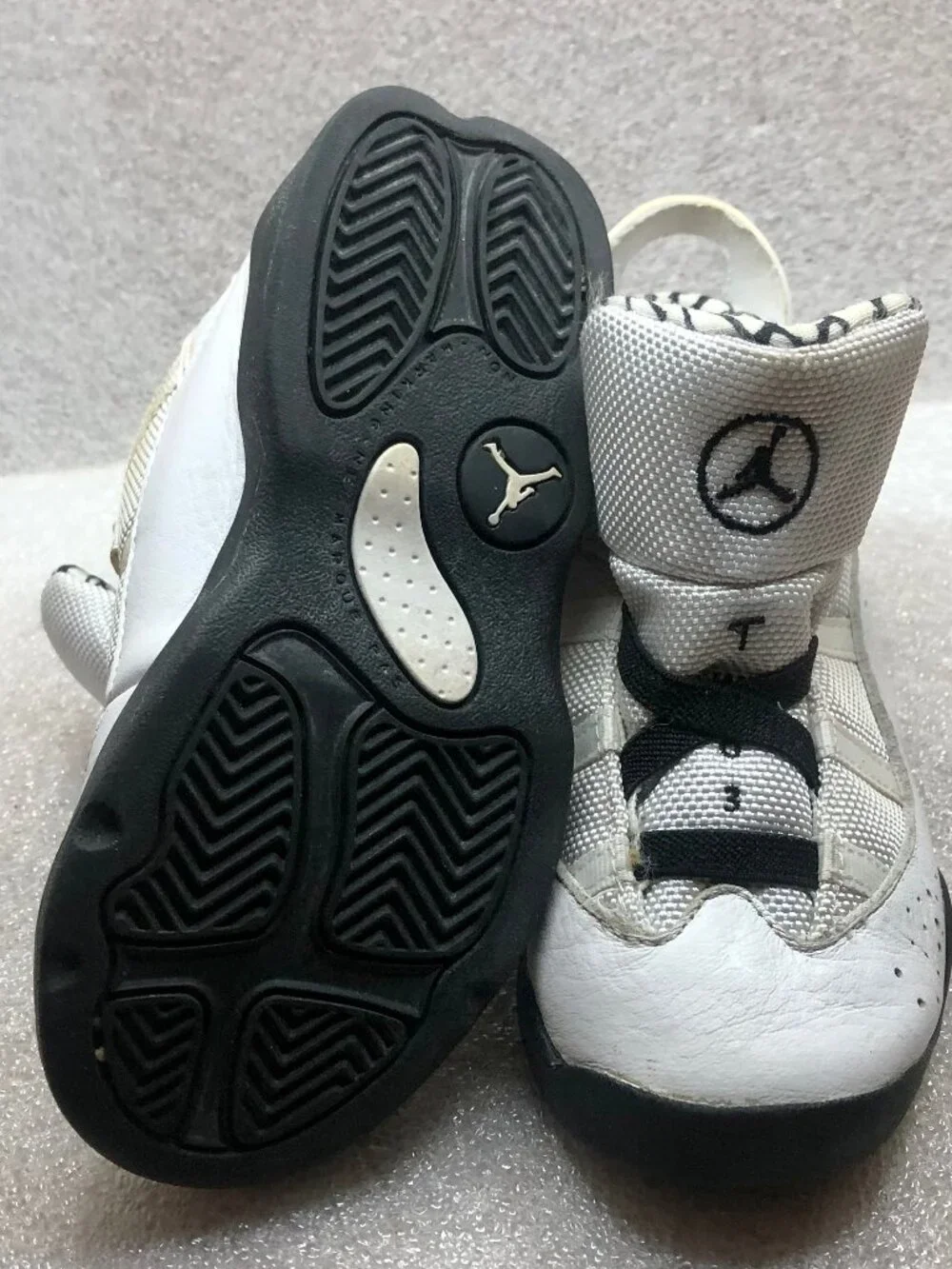 Nike Air Jordan 6 Rings TD Shoes White Black 323420-107 Toddler Infant Size 10C